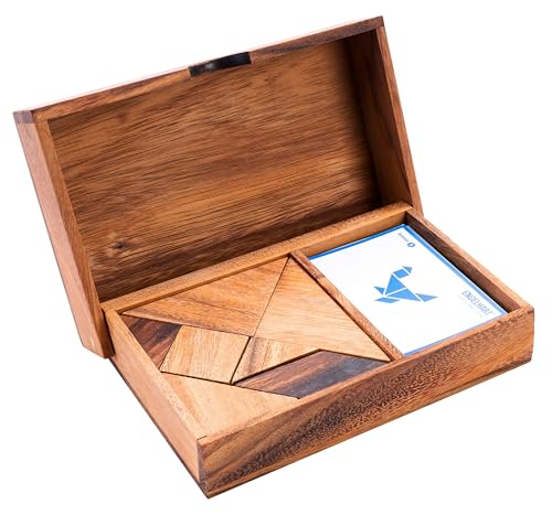 Engelhart –350100- Doppel-Tangram aus Holz – ökologisches Holzspiel – 1 und 2 Spieler – Maße: 4 x 19,2 x 12,5 cm – ab 4 Jahren