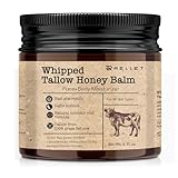 Beef Tallow and Honey Balm for Skin: 4oz Grass Fed Whipped Beef Tallow With Honey Face Body Moisturizer - Organic Unscented Fast Absorption Tallow Cream Infused with Manuka Honey Beeswax Olive Oil