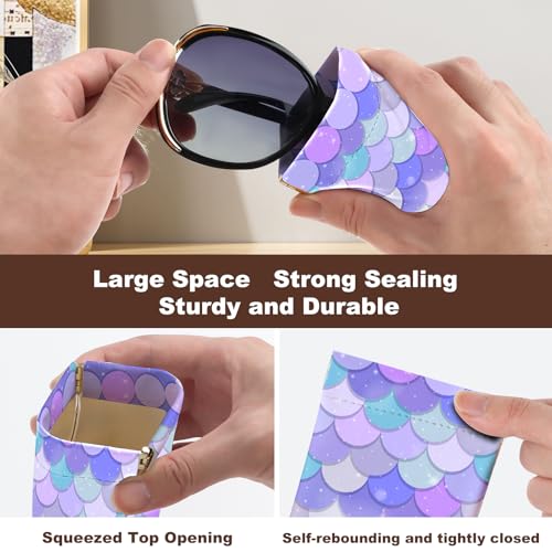 Image of Anikathy 2Pcs Sunglass Eyeglass Glasses Case Soft PU Leather with Cleaning Cloth Cute Glasses Pouch Bag for Men Women Girs