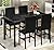 AWQM Faux Black Marble Dining Table with 4 Upholstered Chairs, 5-Piece Dining Room Table Set for Small Space, Breakfast Table Bar Table and Chairs Set for 4, Home & Kitchen Sets