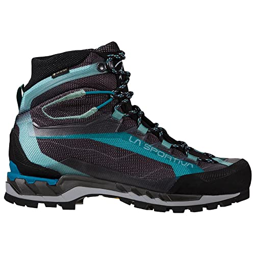 La Sportiva Womens Trango Tech GTX Mountaineering/Hiking Boots, Carbon/Lagoon, 7.5-8