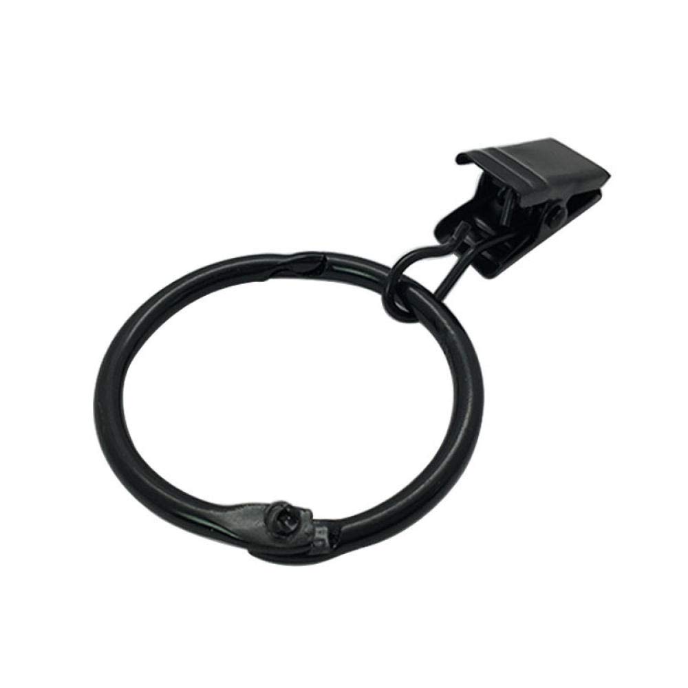 ACiyD Lot de 20 Pinces à Rideaux, Clips Noirs pour Tringle à Rideau, avec Clip Solide antirouille, Ouverture et Fermeture faciles.