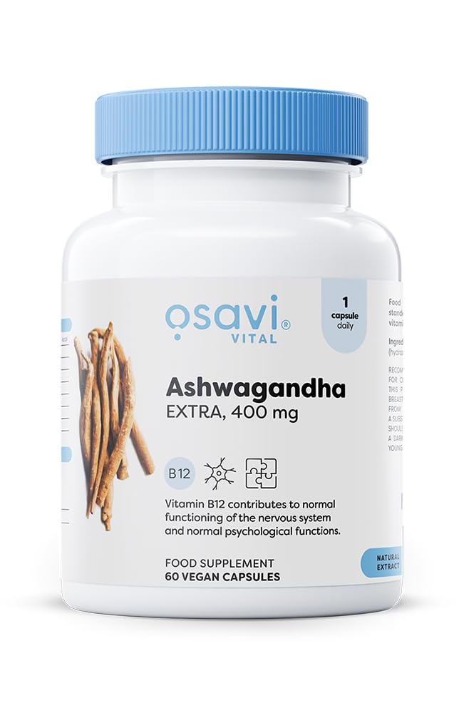 Osavi Ashwagandha Extra 400 mg – 60 Vegan Capsules | Stress & Wellbeing Support | Vegan Capsules with Ashwagandha & B12 to Enhance Stress Resilience | Mental Balance & Reduce Fatigue