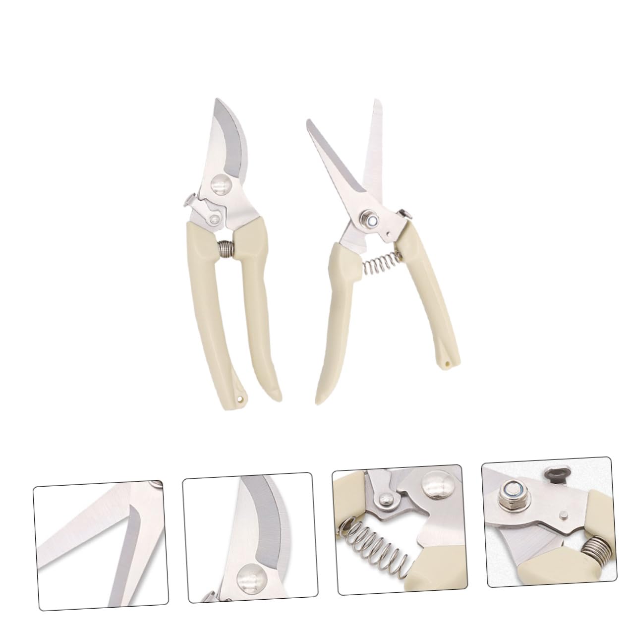 BESTonZON 2 Sätze Gartenschere Handschere Pflanzenschneider Schere Cutter Gartenschneider Werkzeug Clipper Baumschneider Cutter Pflanzenschneider Baumschere Beige Kunststoff 2 Stück * 2