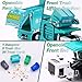FUBARBAR Metal Garbage Truck Toy Model – 1:43 Diecast Recycling Waste Transport Truck with Trash Bin, Pull Back Model Car Toy for Kids Boys (Blue)