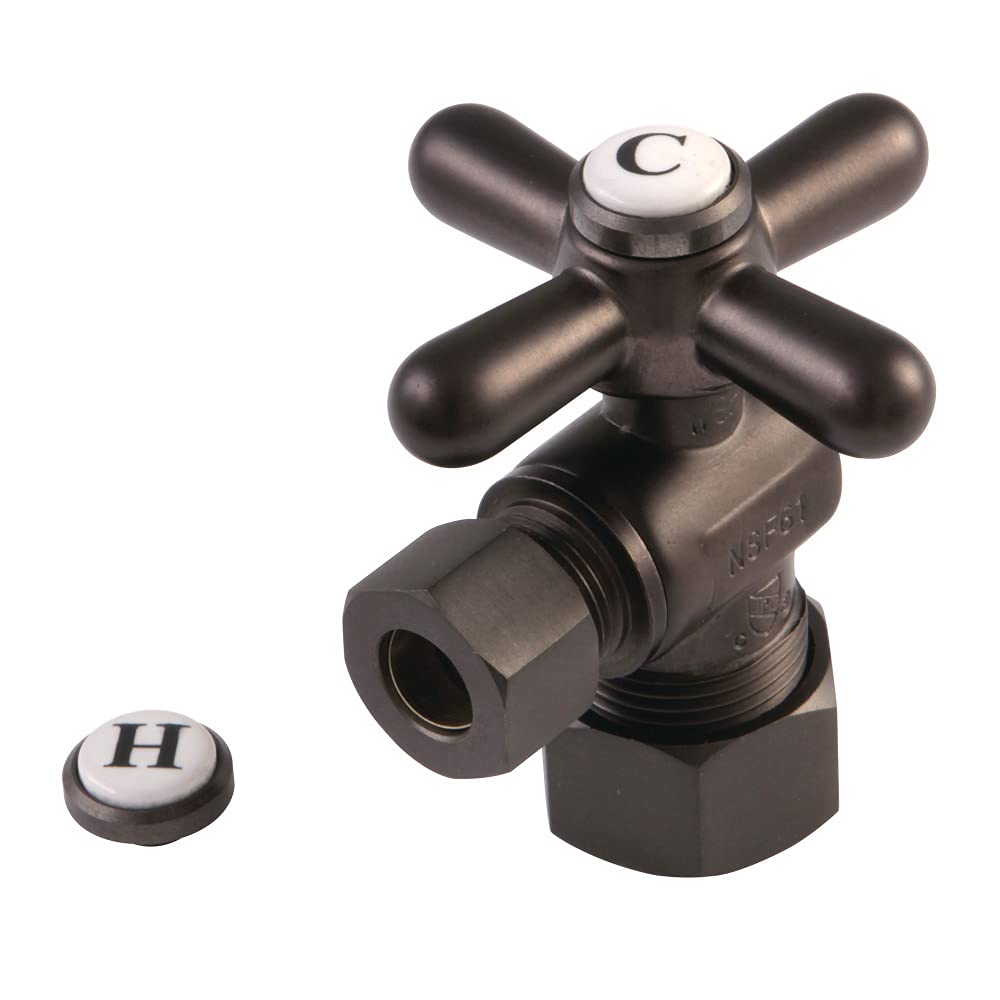 Vanne d'angle Kingston Brass CC53305X bronze huilé 5/8 compression robinet d'arrêt