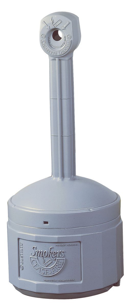 Justrite 26800 Cease-Fire Smokers Receptacle, Pewter Gray
