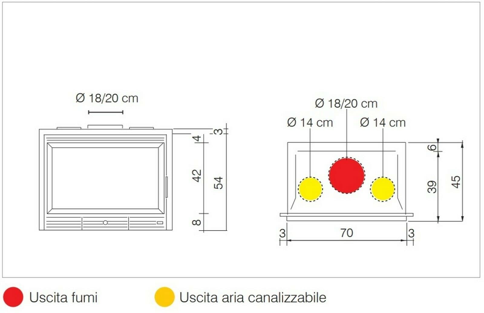 INSERTO DE Leña ITALIANA Chimeneas KUBICALOR ECOSTAR 9,6 KW