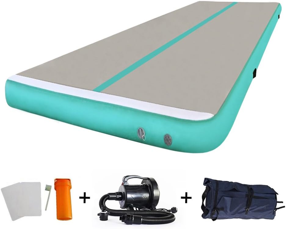 EZ GLAM 16ft/20ft/27ft /30ft Gymnastics Air Floor Inflatable Tumbling Mat with Electric Air Pump for Gymnastics Inflatable Air Mat