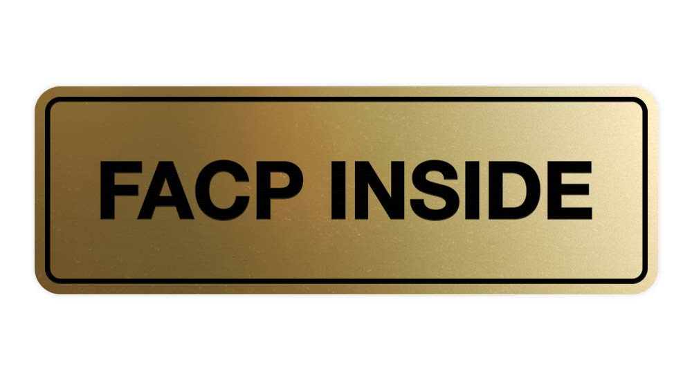 Signs ByLITA Standard FACP Inside Sign | Fire Safety Signage (Brushed Gold) - Large 1 Pack