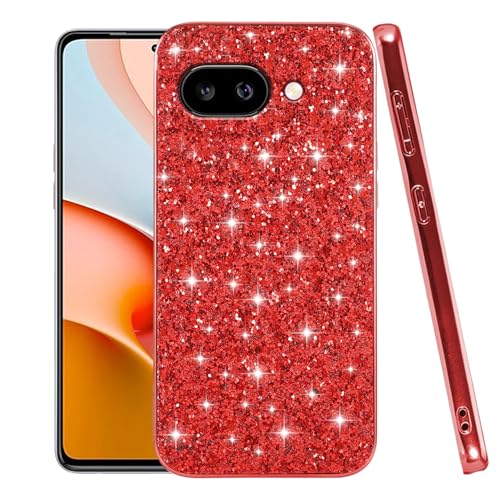 Coque Pixel 10A paillettes rouge antichoc et anti-rayures pour smartphone