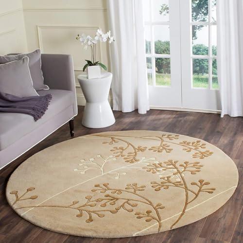 Image of Sifa Carpet Modern Round Area Rug - Hand-Tufted with 100% NZ Wool, Thick & Soft Circular Carpet for Living & Dining Room, Weight -15 Pund, Size-5x5 Feet (60x60 Inch Round)