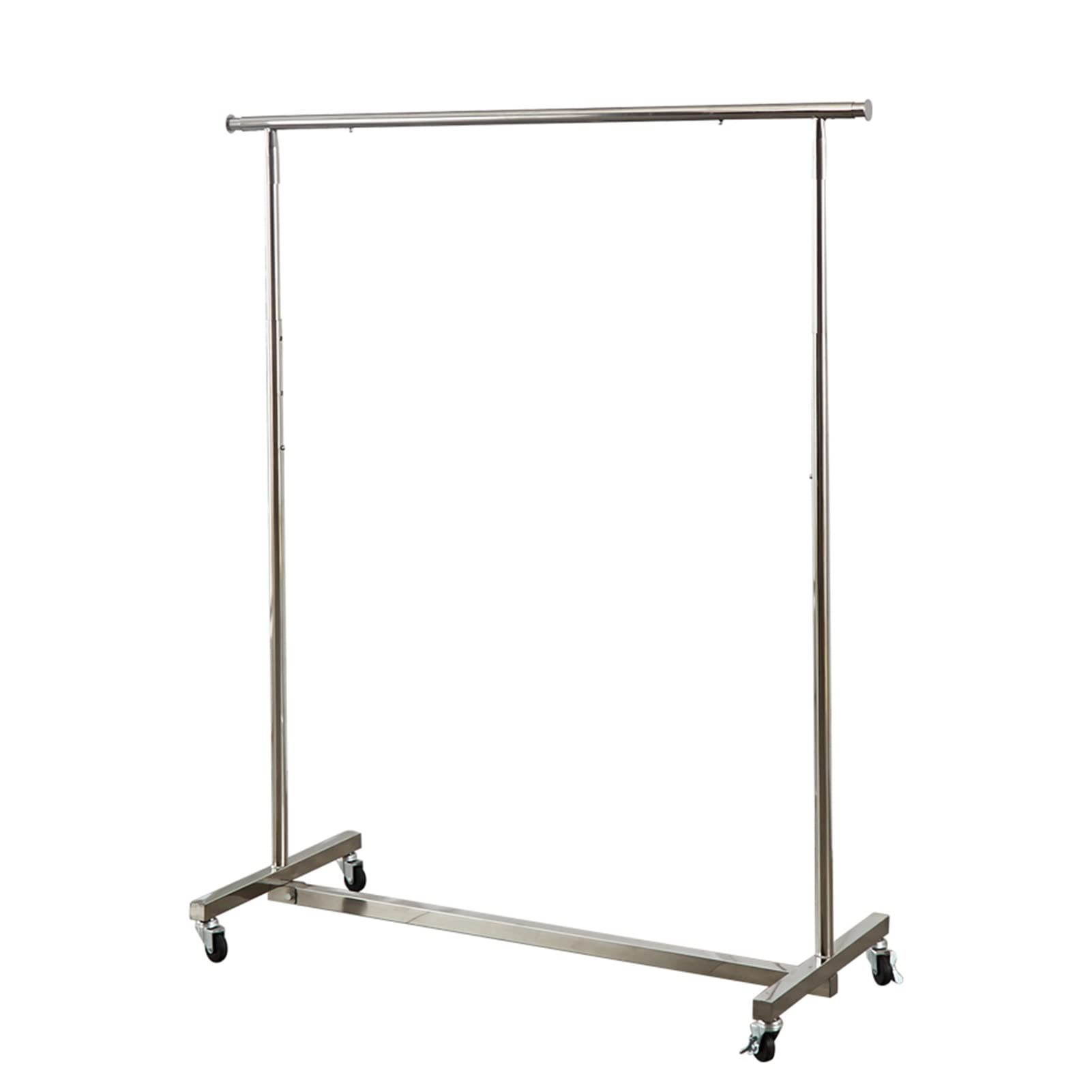 YNBSHGAA Garment Rack Down-to-earth Stainless Steel Garment Rack Single Tier Clothing Store Display Rack Multifunctional Retractable Coat Rack