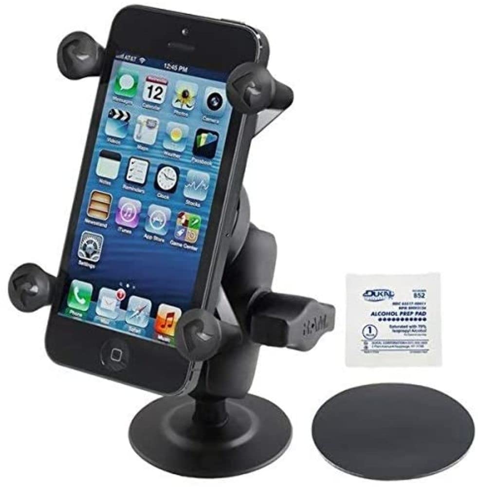 RAM Mounts (RAP-B-378-A-UN7U Flex Adhesive Mount with Short Double Socket Arm and Universal X-Grip Cell Phone Holder