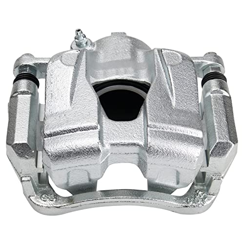 Image of TRQ Front Driver and Passenger Side Brake Caliper Set Caliper Brackets Hardware Compatible with 15-18 Jeep Renegade 16-18 Fiat 500X