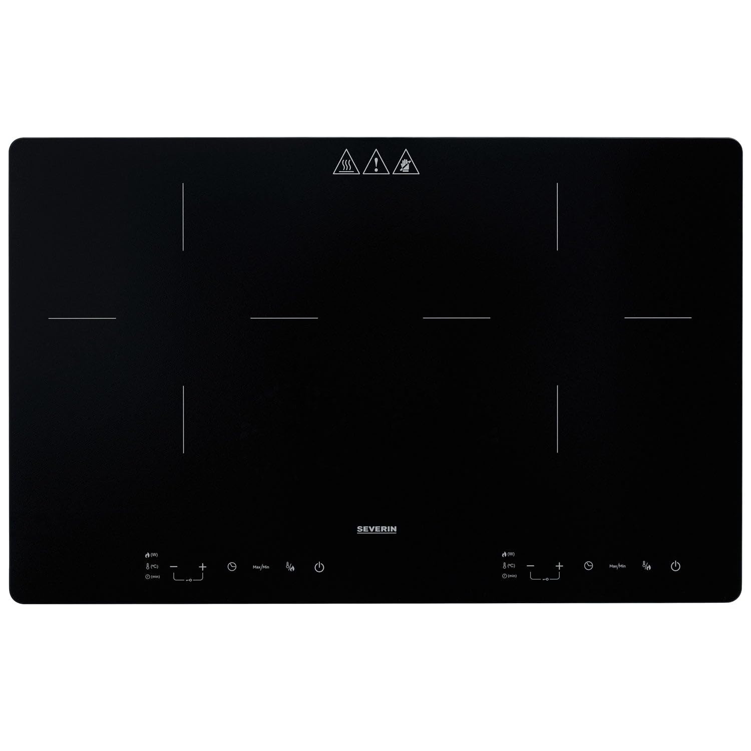 SEVERIN DK 1033 Piano Cottura a Doppia Induzione – 3400W, Vetroceramica Ø22cm, Display Touch, Timer, Spegnimento Automatico, Nero, Compatto e Facile da Pulire