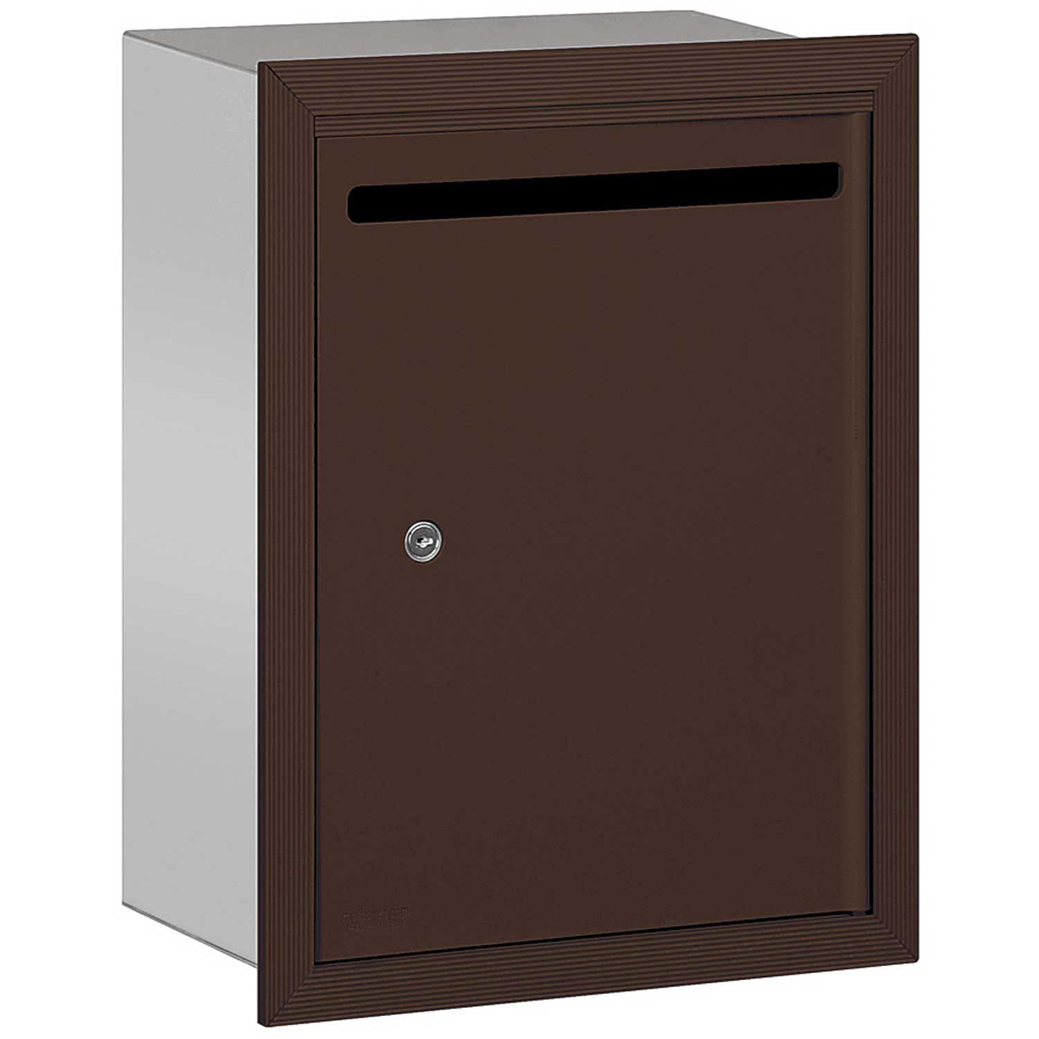 Salsbury Industries 2245ZP Standard Recessed Mounted Letter Box with Commercial Lock, Private Access, Bronze