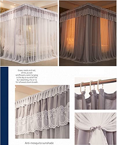 Dosel para dormitorio de princesas con cortinas de cama de encaje 3