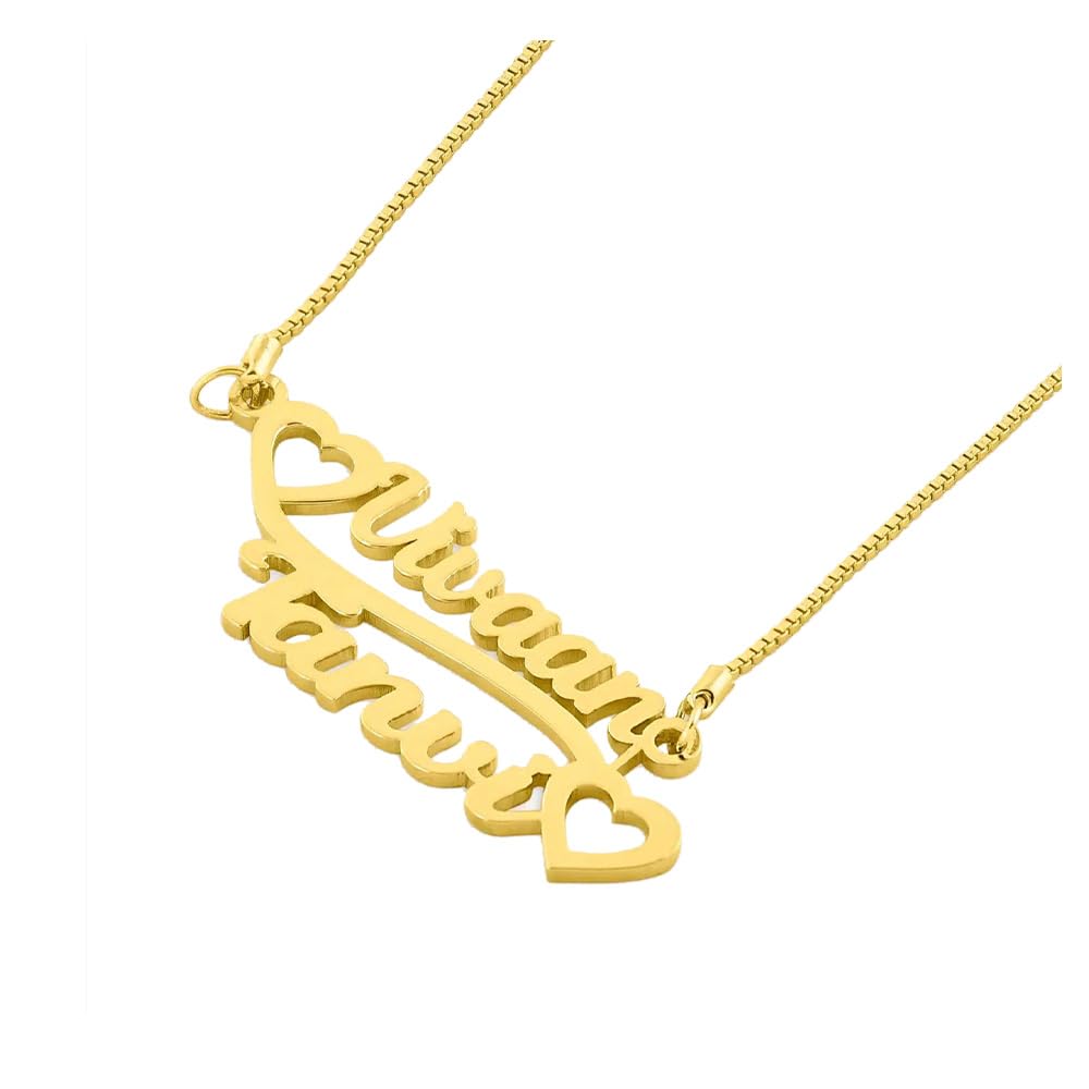 LOUIS MILLER Personalize 24K Gold Plated Couple Name Infiity Design Necklace (Couple Open Heart) (B0D6GQ5FZZ) Amazon Price History, Amazon Price Tracker