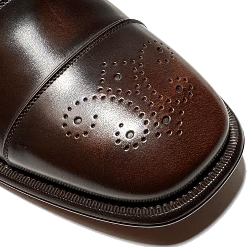 Maxime Men's Brown Cap Toe Brogue Leather Welted Oxford Dress Shoes (Salvatore3
