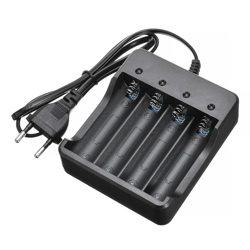 AC to DC 4-Slot 18650 Battery Charger with LED Indicator – Compatible with 18650 3.7V Rechargeable Li-ion Batteries-image-5