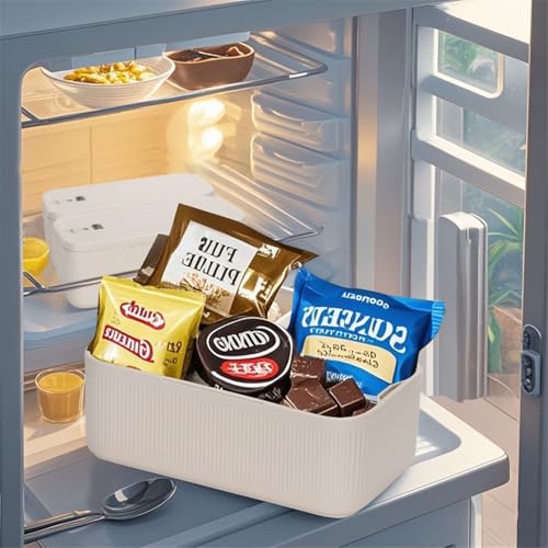 Image of SANIDIKA Lockable Storage Box, Locking Medicine Box, Cell Phone Locked Jail, Food Medical Lockbox, Containers Bin for Personal Refrigerator Home Office Organization Travel Gift,9.25 x 5 x 3.6 (Cream)