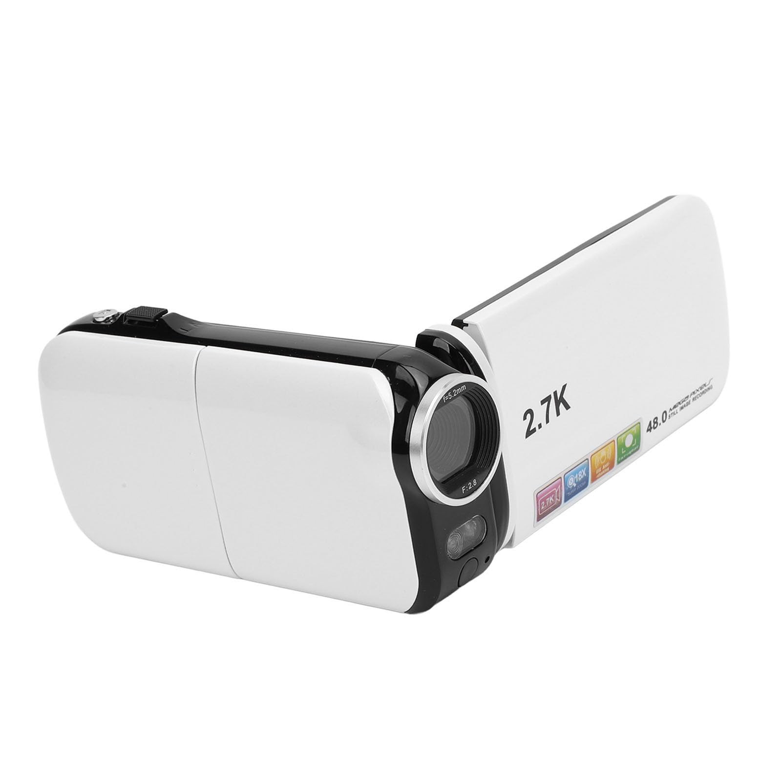 8K Camcorder Video Camera — Video Camera with 3 Inch Screen 48MP 2.7K 18X Zoom Fill Light 1500mAh Camcorder for Growth Recording Traveling — Camcorders