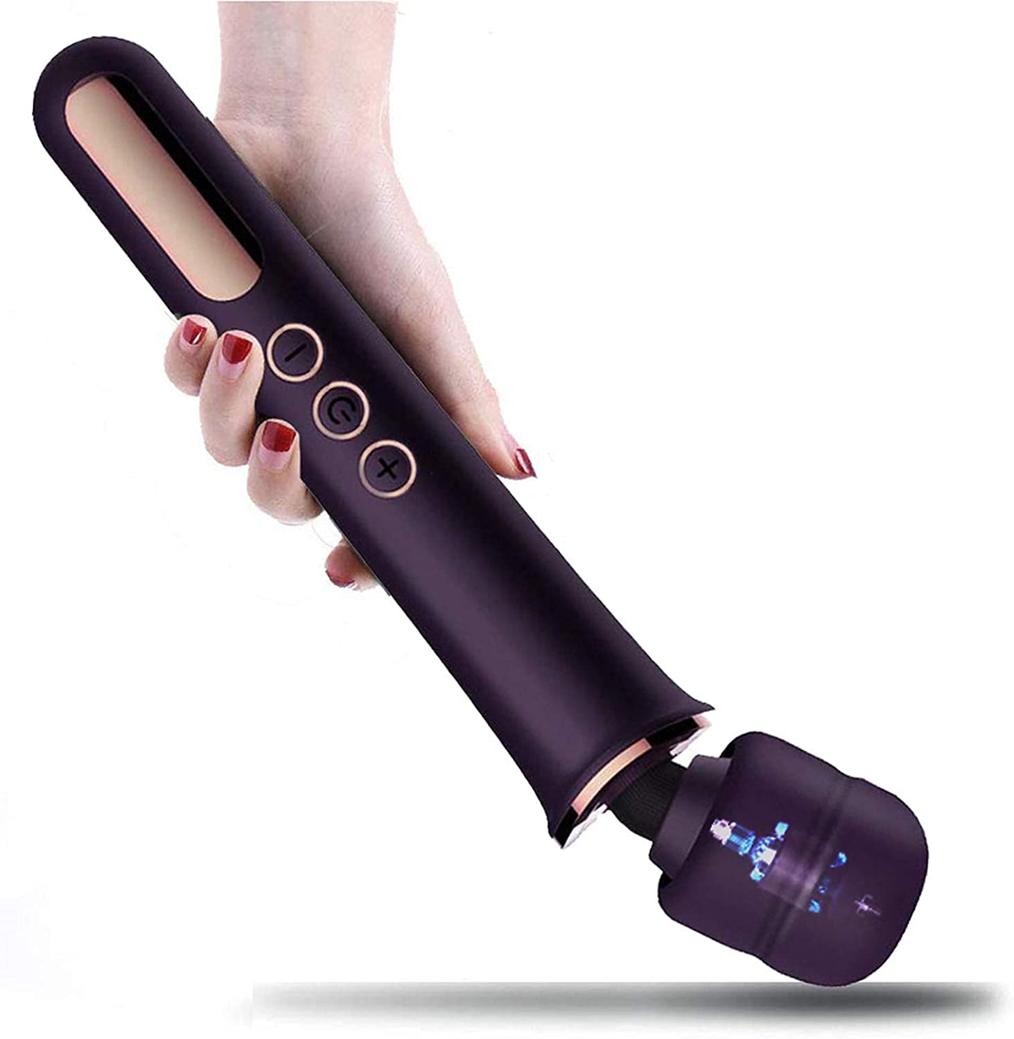 Massaggiatore a bacchetta vibratore wireless ricaricabile Honey Jungle 5X velocità 10x Modalità Funzionamento silenzioso Imballaggio discreto (viola/oro)..