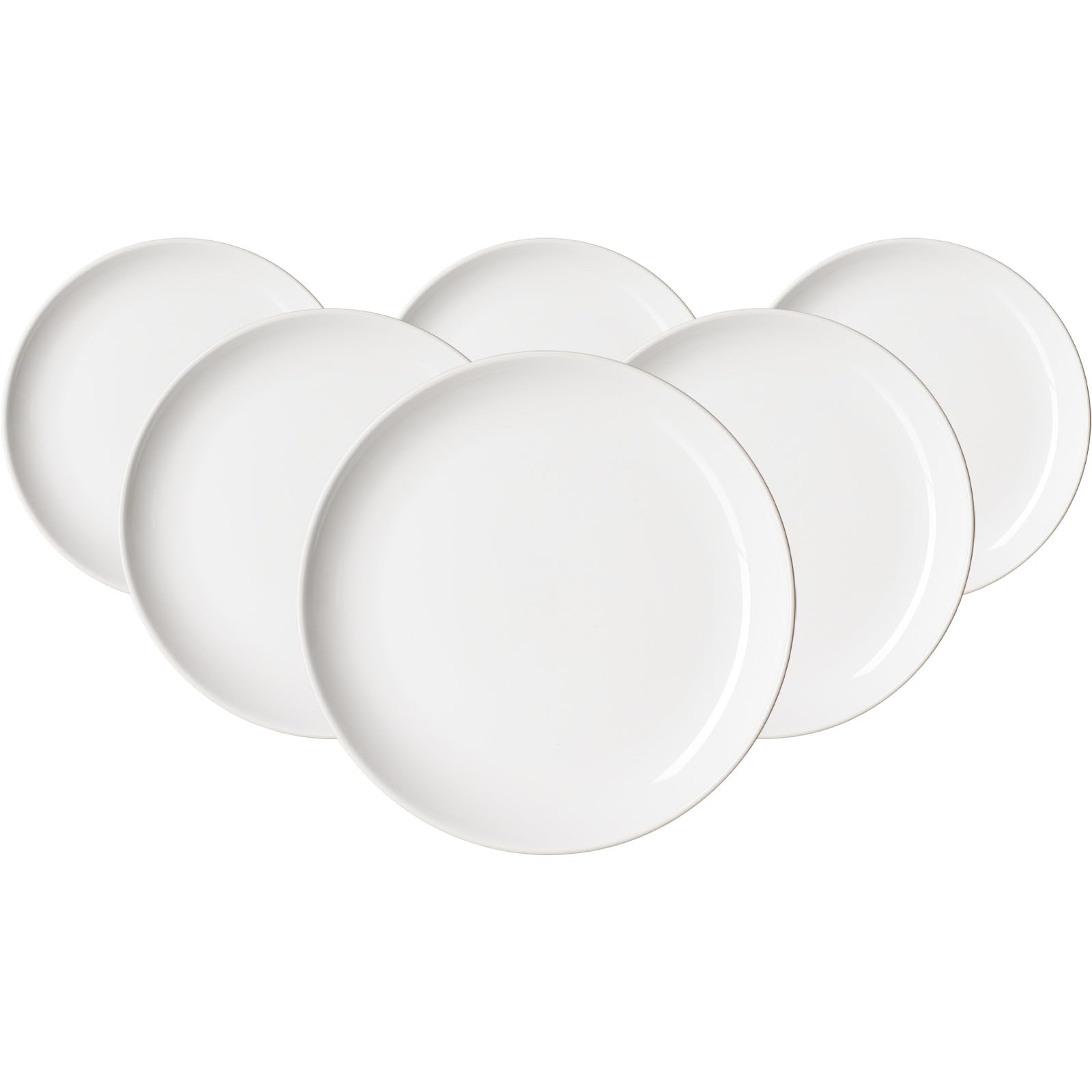 Ritzenhoff & Breker Volos Speiseteller 6er Set, 28 cm, Runde Teller in moderner Formsprache, Skandinavisches Design, Steinzeug, Weiß
