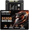SSD interno de 512GB SATA, 2.5 pulgadas, SATA III 6Gb/s, unidad de estado sólido, velocidad de lectura hasta 520MB/s, memoria flash 3D NAND, compatible con laptops y PCs de escritorio 2