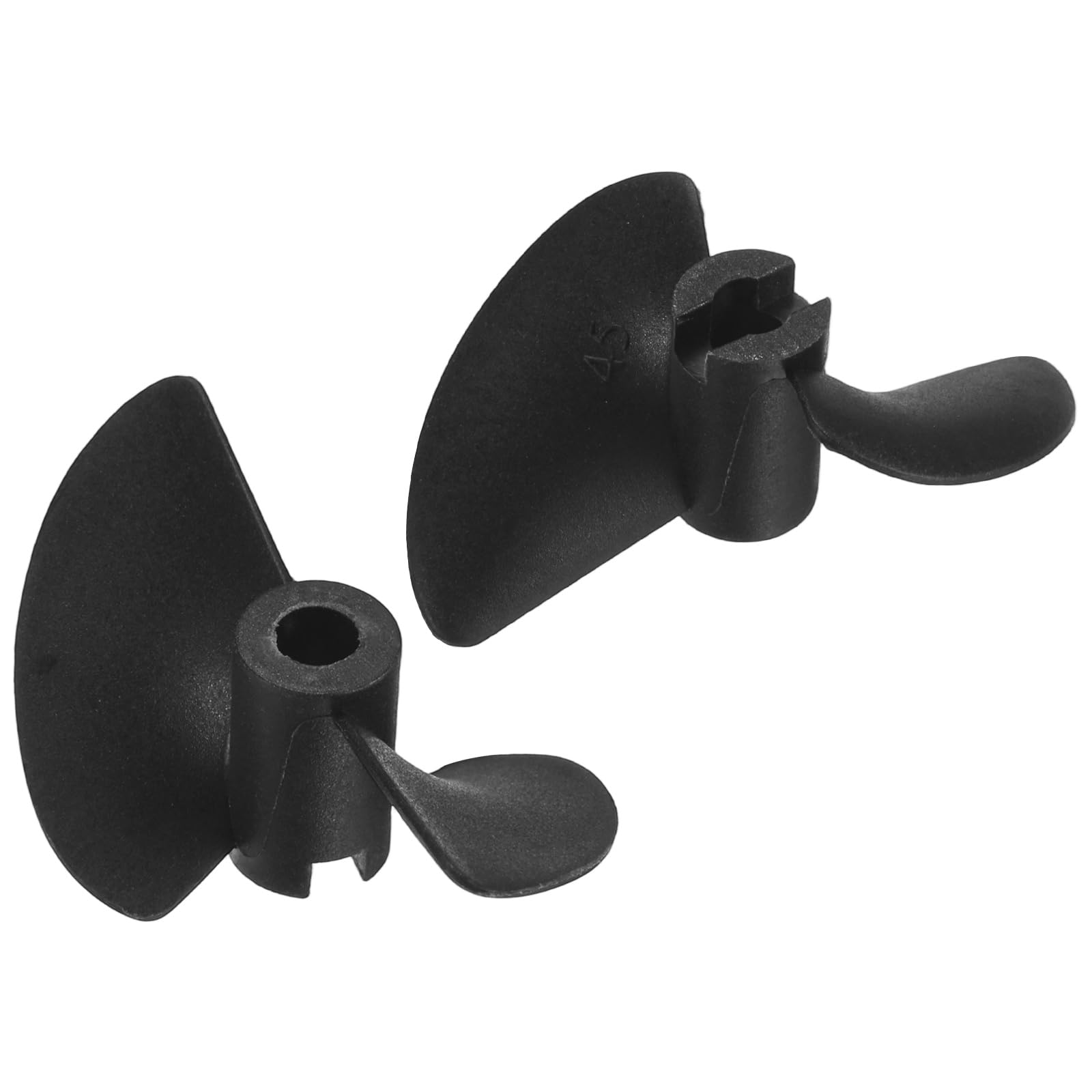 sourcing map 2pcs RC Boat Propeller, 2 Blades Propellers 4.8mm Hole Dia 45mm OD 40mm Pitch CW Clockwise Rotating Drill Propeller for RC Boat, DIY Ship Model, Black