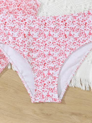Image of SEGT Girl's 3 Piece Striped Bikini Swimwear Cute Swimsuits Bathing Suit High Waisted with Cover Up Beach Skirt