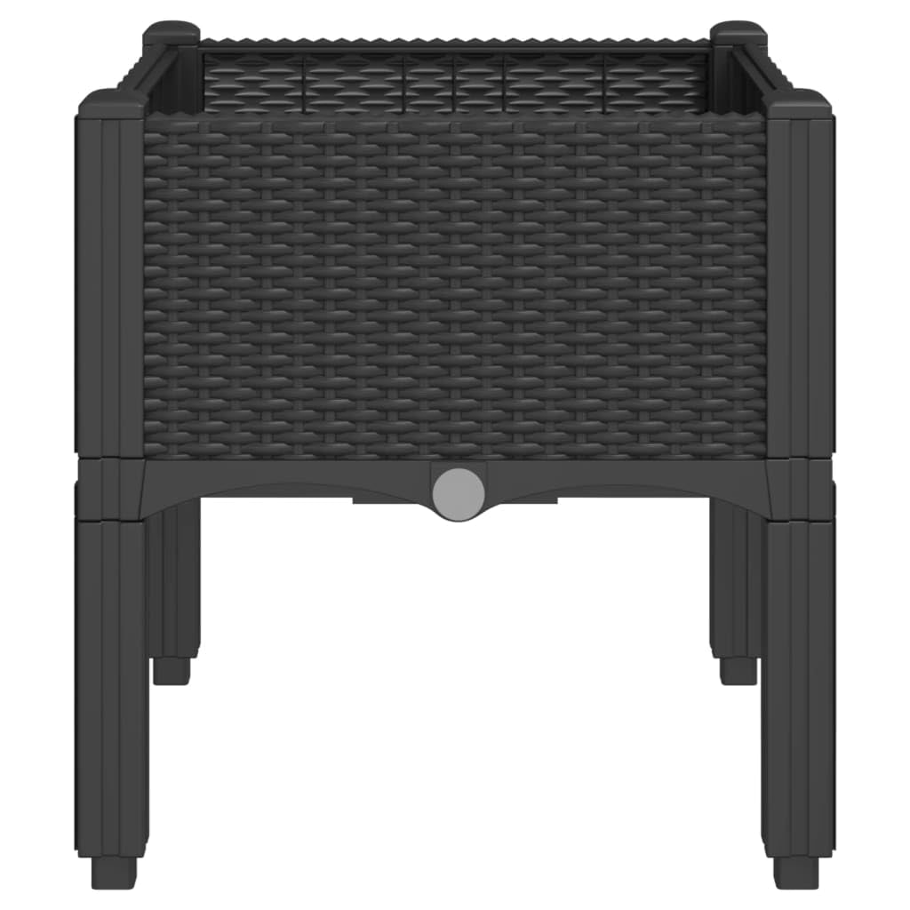 Jardinière Extérieur Surélevée - 4 Bacs Modulables En Polypropylène Noir - 160x40x53 Cm - Pour Terrasse, Balcon, Jardin