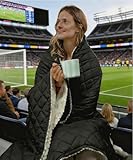 tomilk 12V Battery Operated Wearable Heated Blanket for Office,Camping,Stadium with Storage Bag,3-Level Temperature Up to 167°F,15000mAh Battery Included (Black)