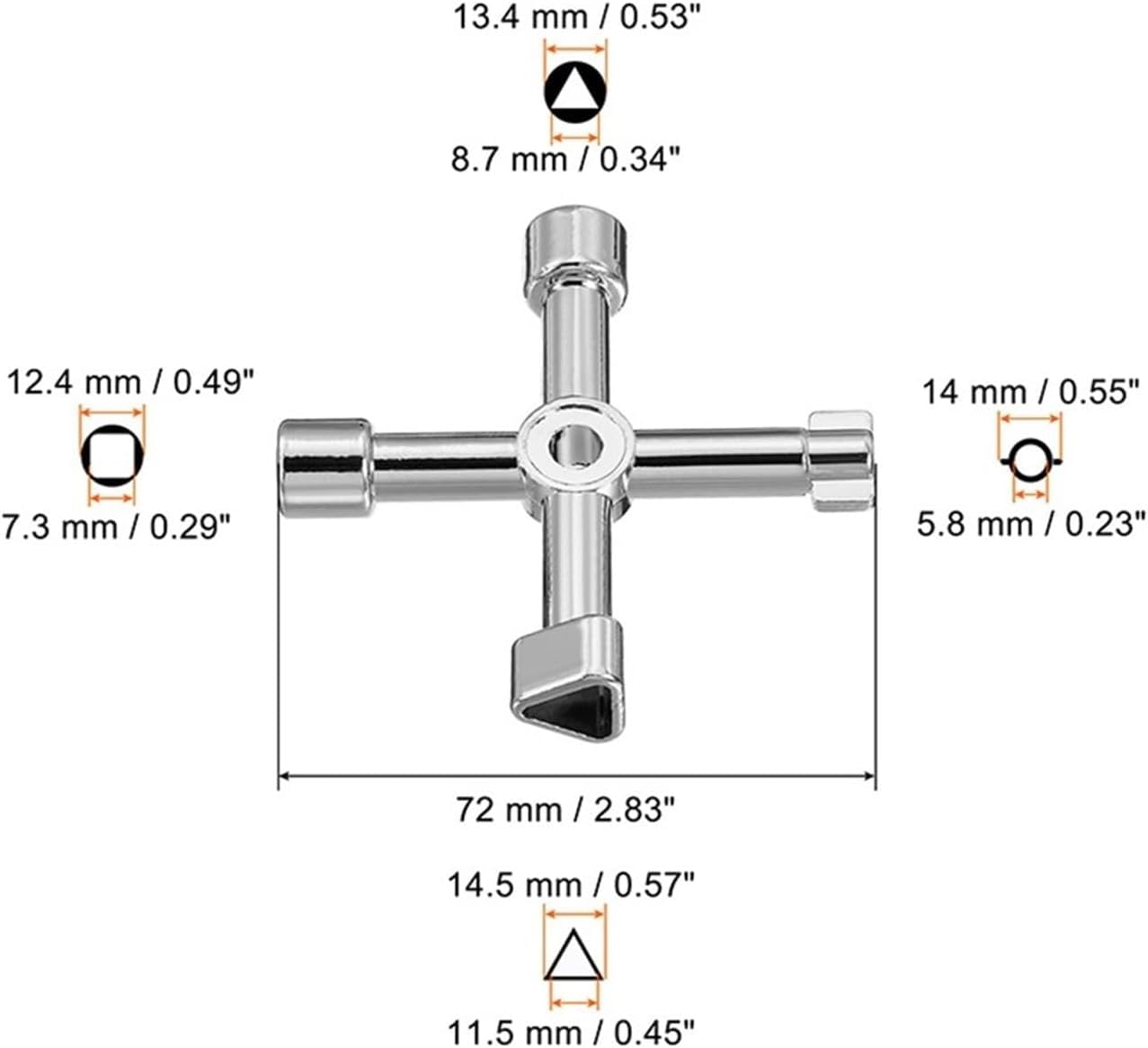 4-in-1-Universalschlüssel, Kreuzschlüssel, 1/2/4 Stück, 4-in-1-Universal-Kreuzschlüssel, multifunktionaler Dreieckschlüssel for Gas-, Elektro-, Aufzugs-, Schrank-, Sanitär-, Ventil-, Entlüftungsheizkö