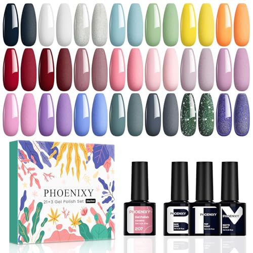 Phoenixy 21 Colores Esmaltes Semipermanentes para Uñas...