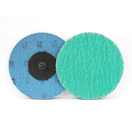 Miniatura 2 de BHA Discos de lijado de cambio rápido tipo R macho roll-on de circonita verde con ayuda de molienda, 3 pulgadas (grano 40), paquete de 25