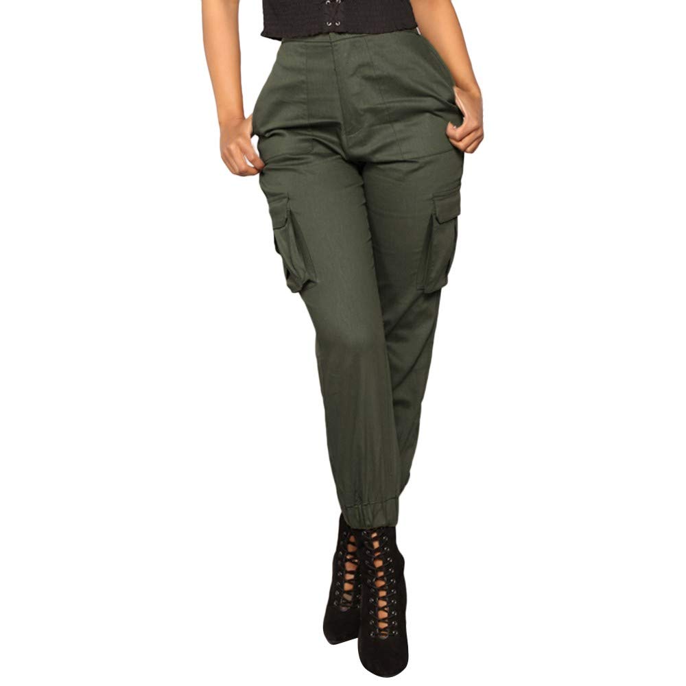 Women Camo Trouser Jogger Pants Plus Size Casual Cargo Hip Hop Rock Trousers