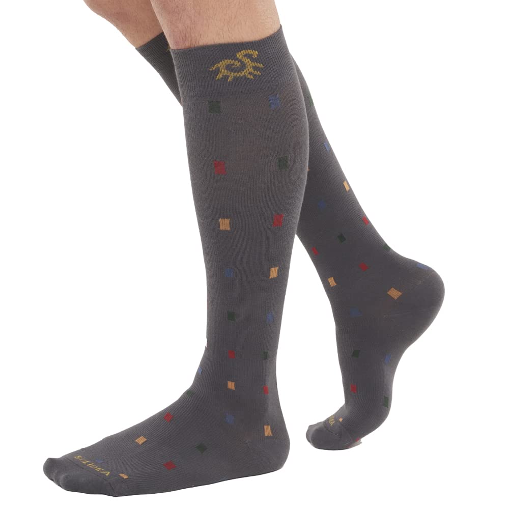 SOLIDEA Unisex Mini Pończochy Socks For You Square Graduate Compression 18/24 mmHg, Szary, Small