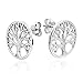 AeraVida Mystical Round Filigree Tree of Life .925 Sterling Silver Stud Earrings | Casual Sterling Silver Stud Earring for Women | Jewelry Gift for All Occasions