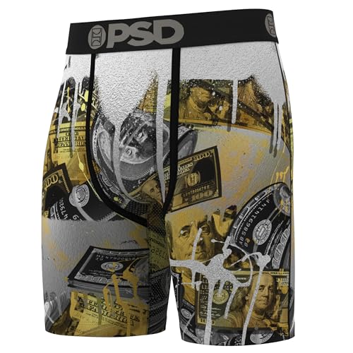 PSD Men's Boxer Briefs - Money Metal, 7 Inch Inseam, Moisture-Wicking, 4-Way Stretch, Boxer Briefs for Men, Medium Multi2