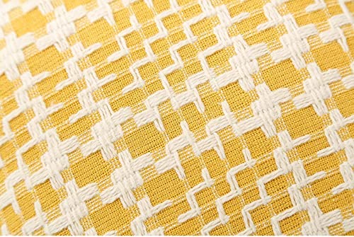 Scdd Hotel Bed Runners Scarf Woven Plaid Bed End Towel Modern Solid Color Home Bedding Scarf Protection Bed Spread Bed Decor Scarf For Queen King Size (Color : Yellow, Size : 70X240Cm For 1.8M Bed) #TOP2