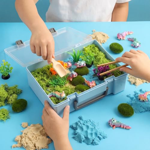 Jenaai Axolotl Sensory Bin Axolotl Sandbox Sand Kit Sensory Bin Filler Education Activities DIY Making Kit for Pretend Learning Game Play Ideal Decorations Gift Spring Sorting Counting Training - Image 5