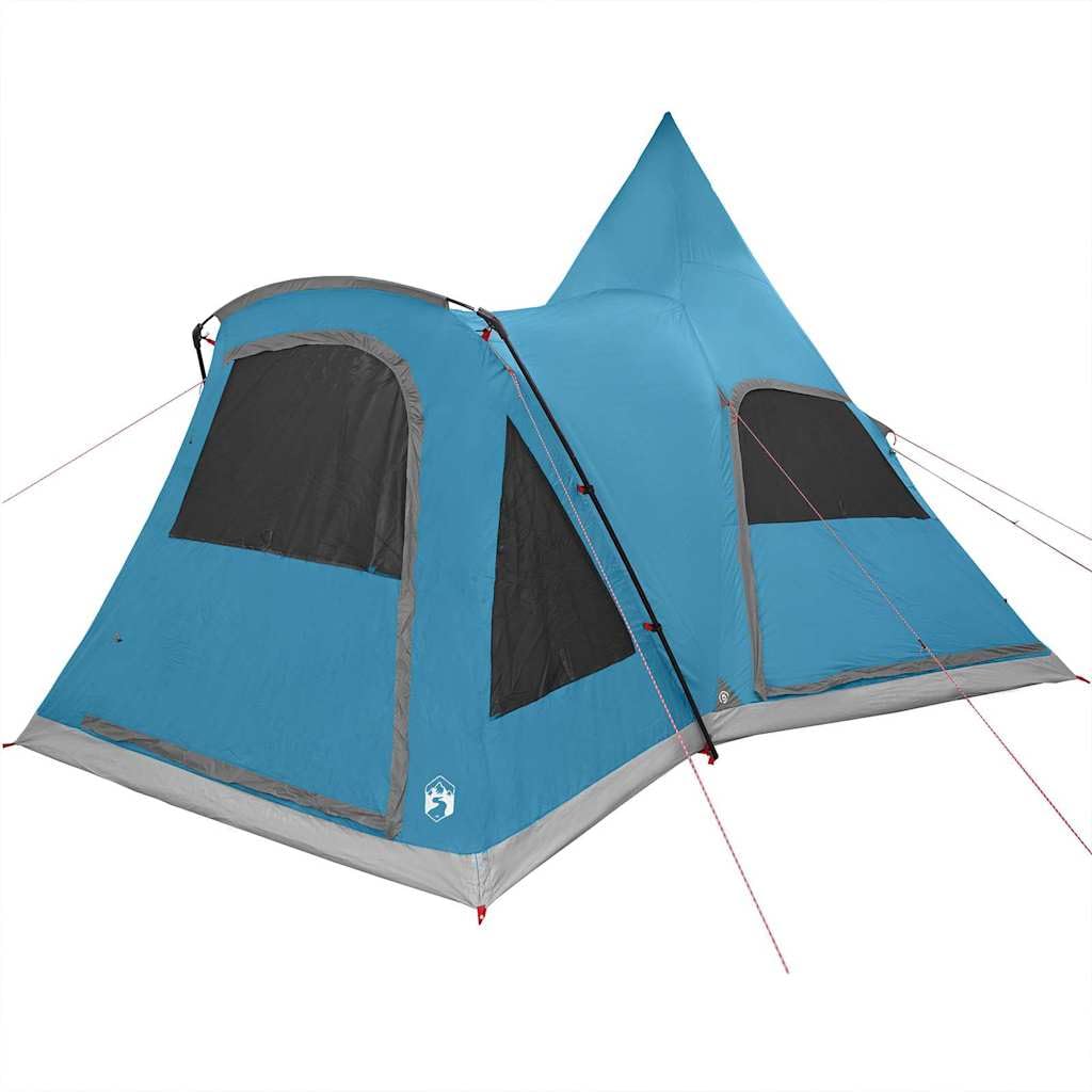 Teepee 5-osobowy namiot z zielonym dachem 545 x 450 x 295 cm, 185T poliester tipi namiot rodzinny z powłoką PU, w tym przegroda, okno wentylacyjne, haczyk