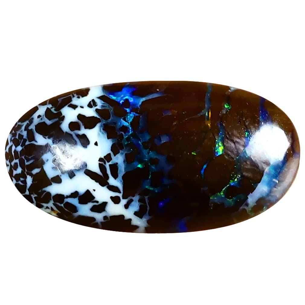 Opale boulder australienne Koroit multicolore cabochon 4.68 ct pour création joaillerie - 4
