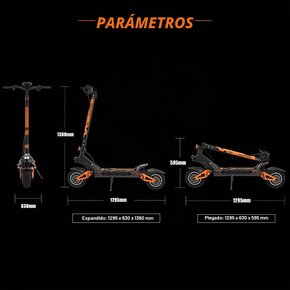 Kukirin G3 Pro Patinete eléctrico Todoterreno con 2 Motores de 1200 W, batería de 23,2 Ah, autonomía máxima de 80 km, Patinete eléctrico para Adultos