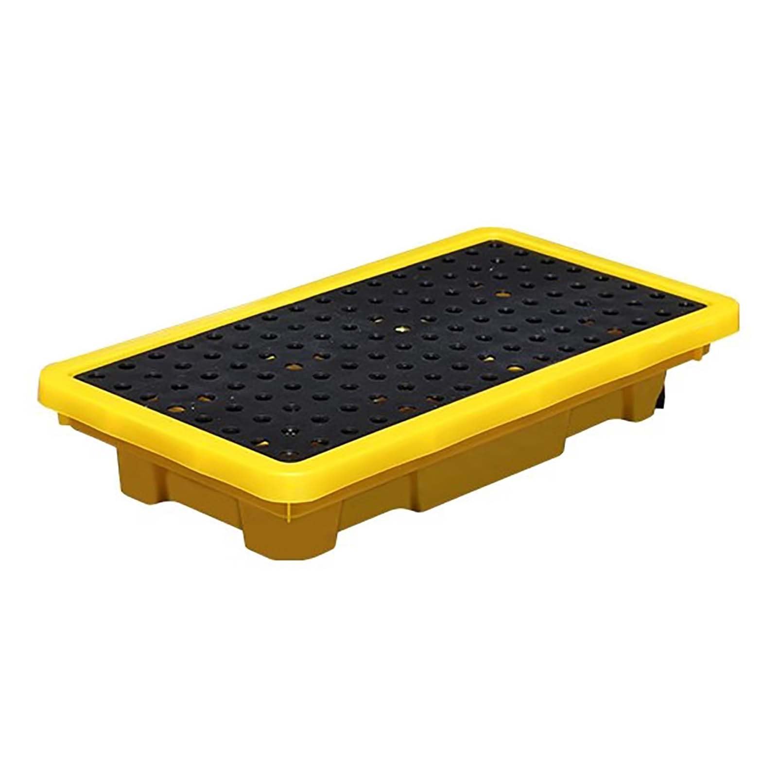 JKJZSALJ Spill Containment Platform,Modular Spill Containment Pallet - Yellow & Black, 1/2 Drum Capacity, 130X68X15Cm With Drain, Durable Spill Platform For Safe Liquid Storage &,66x36x12cm/26x14x5in