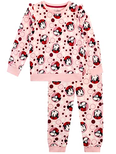 Disney Ensemble de Pull-over et Pantalon de Jogging Minnie Mouse pour filles Tenue 2 pièces pour enfants Rose 4-5 ans