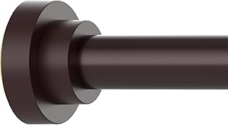 Brown Shower Curtain Rod Adjustable 43-78 inch, 1"Diameter Spring Tension Curtain Rod No Drill, Anti-Rust Non-Slip Shower Rod for Bathroom Tension Rod