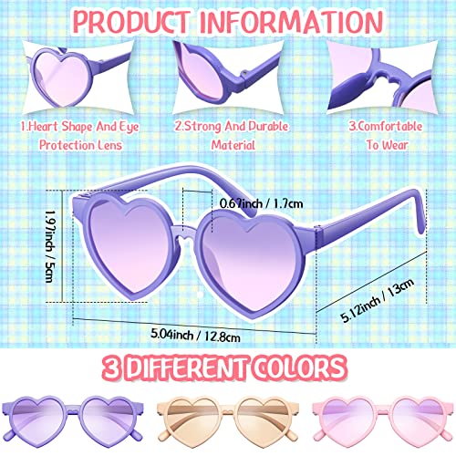 Zhengmy 9 Pairs Kids Sunglasses Round Flower Heart Shaped Sunglasses for Toddler Girl Boy Baby Cute Glasses for Party4